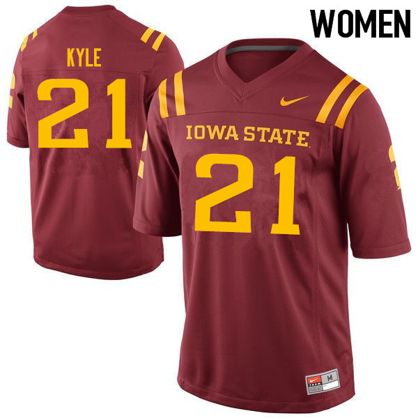 Iowa State Cyclones Women's #21 Tayvonn Kyle Nike NCAA Authentic Cardinal College Stitched Football Jersey IC42Y87OH